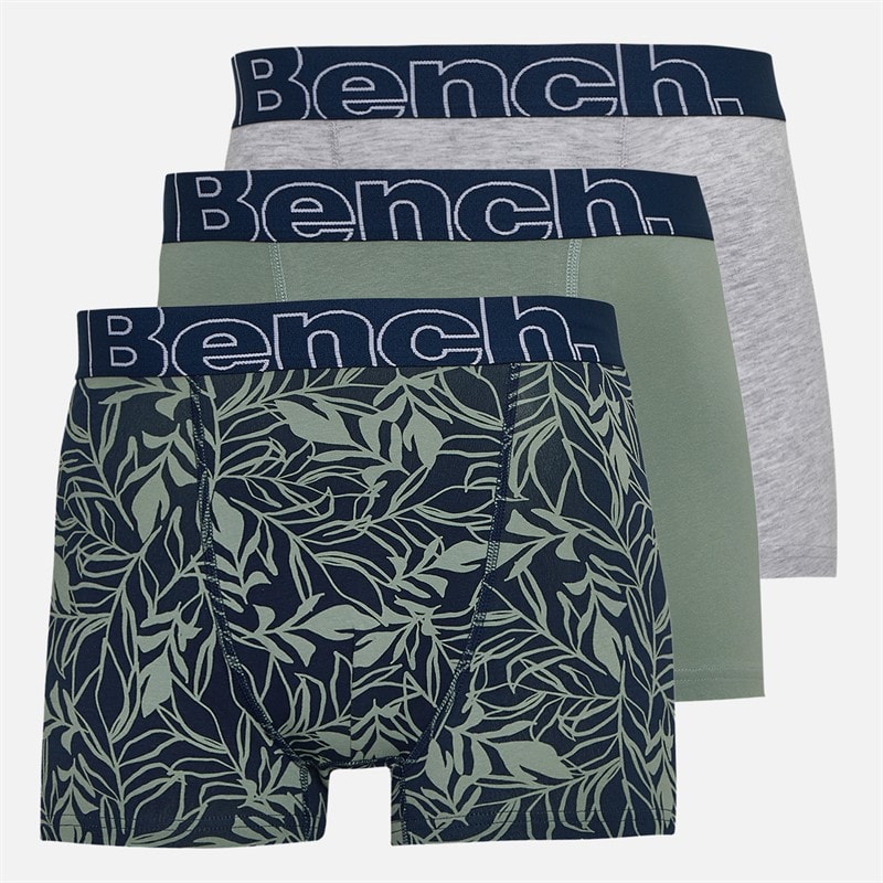 Bench Homme Dekker lot de Trois Caleçons Boxeurs Navy Aop/Sage Green/Grey Marl