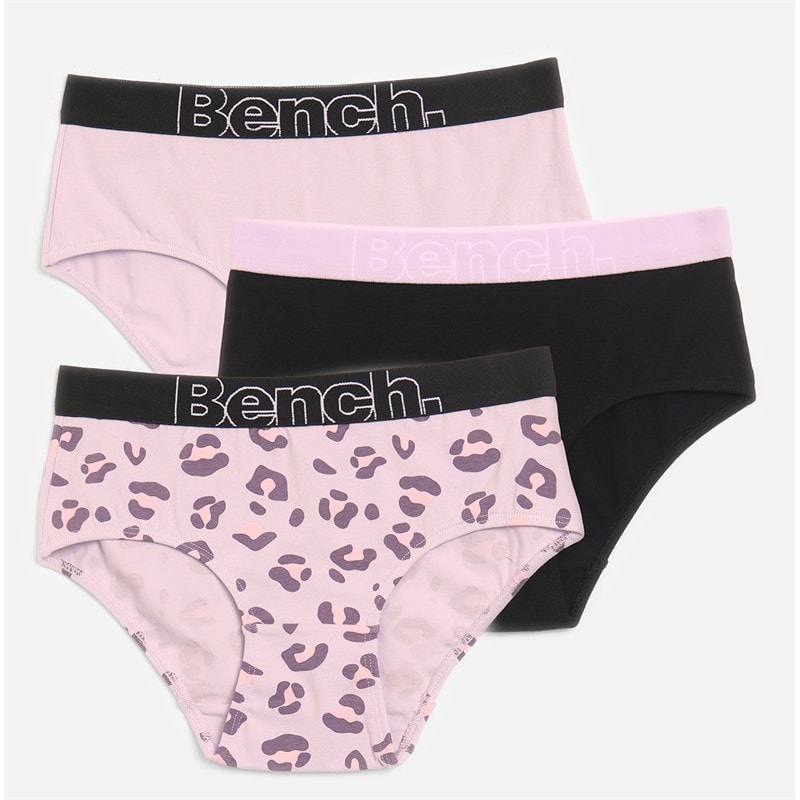 Bench Meisjes Andila Drie Pak Slipjes Lilac Aop/Zwart/Lilac
