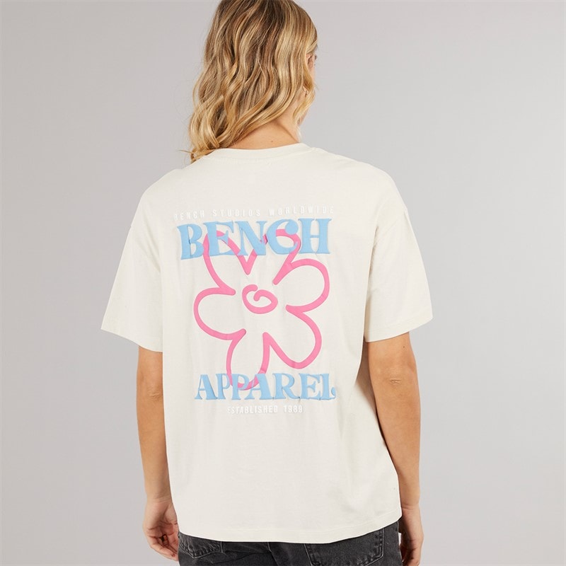 Bench Dames Dernia T-shirt Off White - Afbeelding 3