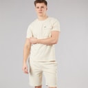 Bench Heren Ludar T-shirt En Shorts Set Ecru