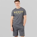 Bench Heren Nuvero T-shirt En Shorts Set Steel Grey