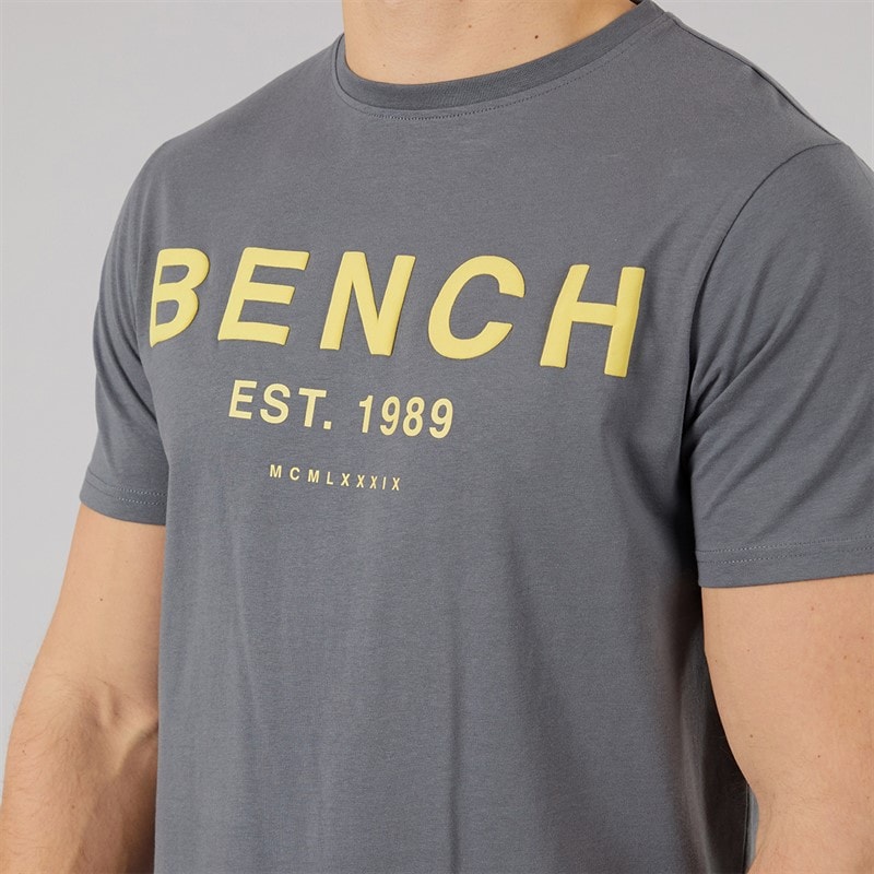 Bench Heren Nuvero T-shirt En Shorts Set Steel Grey - Afbeelding 3