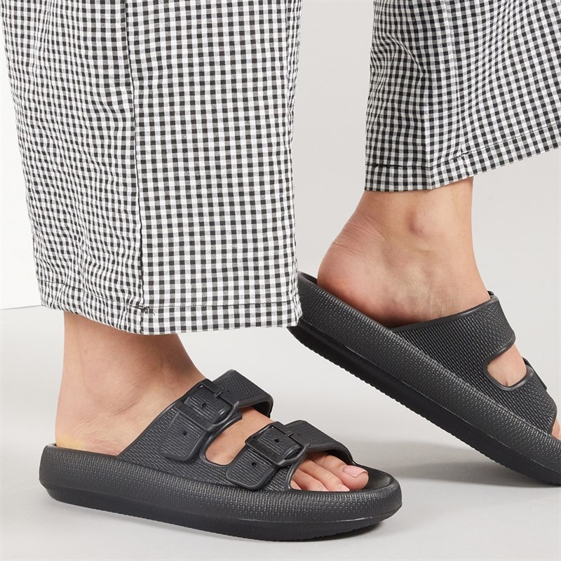 Bench Dames Ibbette Dubbele Band Sandalen Zwart