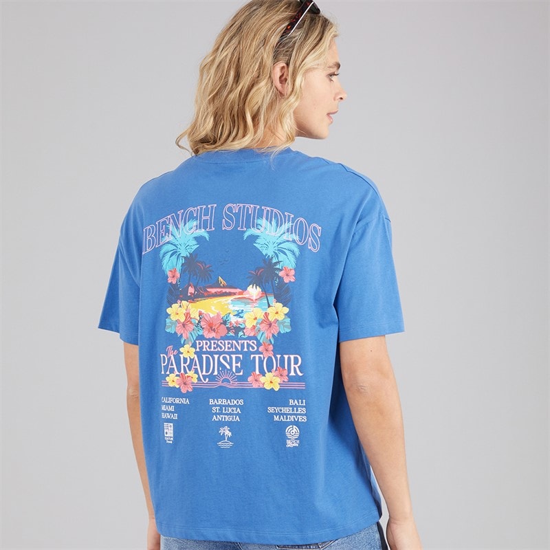 Bench Dames Craya T-shirt Cobalt Blue - Afbeelding 3