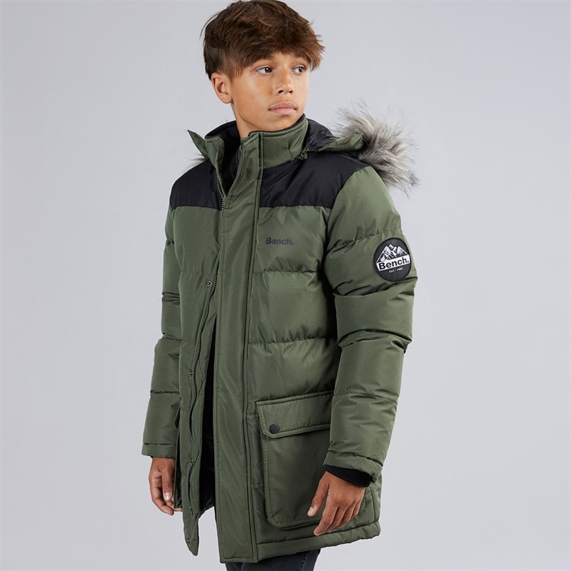 Bench Junge Propp gesteppter Parka Mantel Khaki