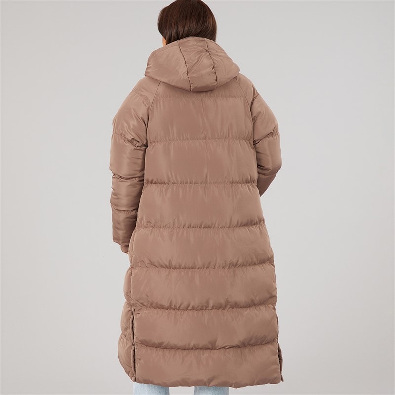 Bench Dames Ryelle Maxi Lengte Puffer Jas Light Brown - Afbeelding 2