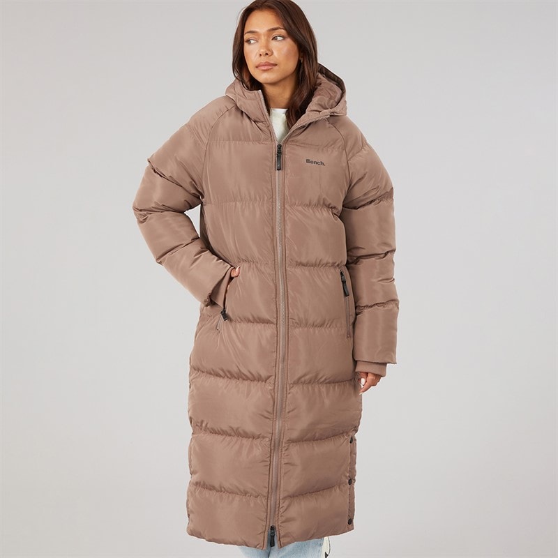 Bench Dames Ryelle Maxi Lengte Puffer Jas Light Brown - Afbeelding 3