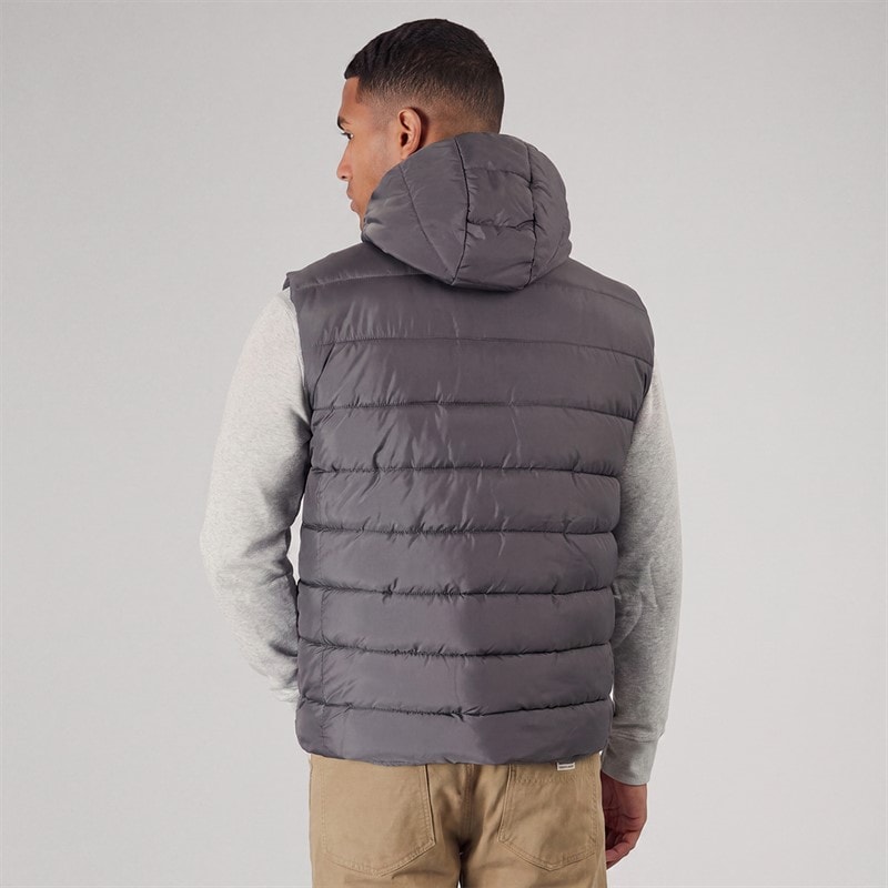 Bench Herren Galban Kapuzen Puffer Weste Neu Dunkelgrau New Dk Grey - Bild 2