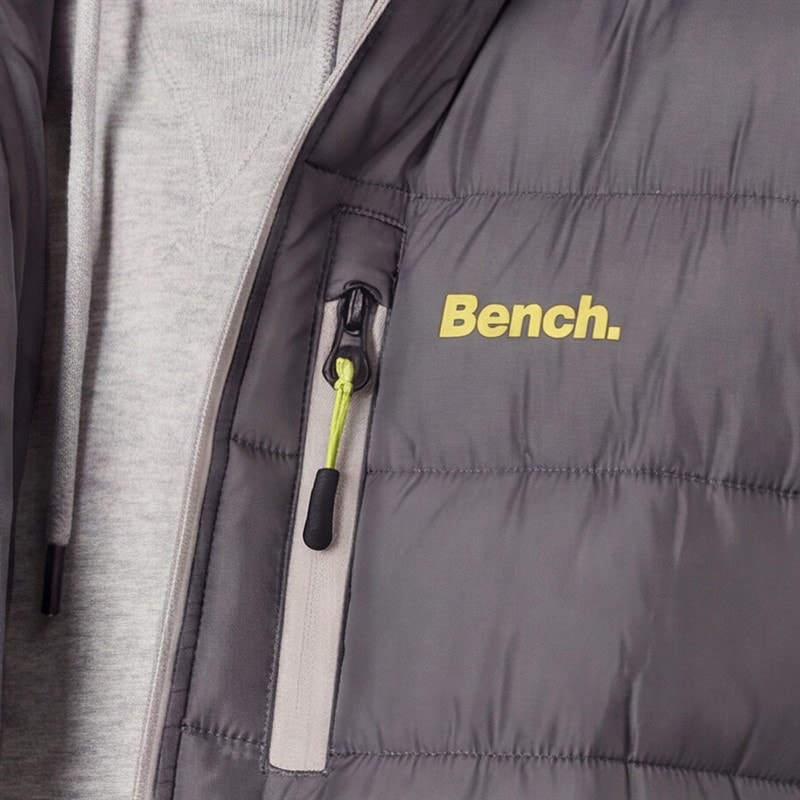 Bench Herren Galban Kapuzen Puffer Weste Neu Dunkelgrau New Dk Grey - Bild 3