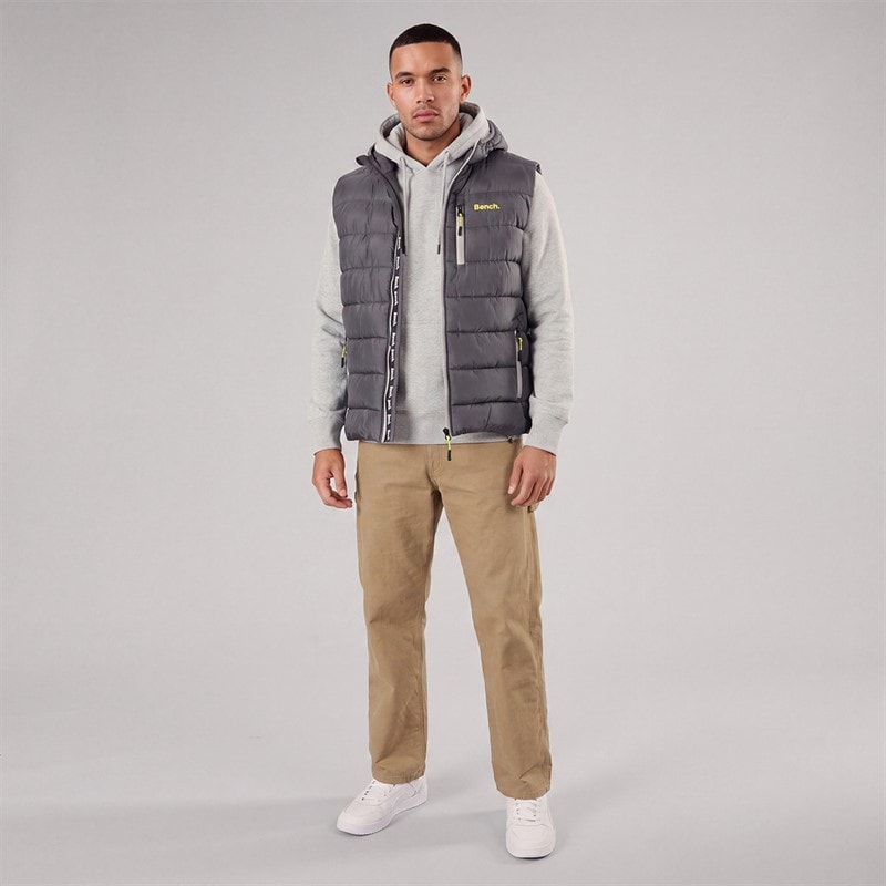 Bench Herren Galban Kapuzen Puffer Weste Neu Dunkelgrau New Dk Grey - Bild 4