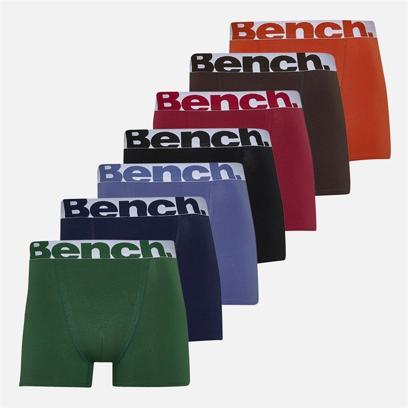 Bench Boxers Homme avec ceinture jacquard - lot de sept Noir/Cranberry Juice/Ground Coffee/Red Earth/Primal Green/Navy/Mid Blue - Image 1