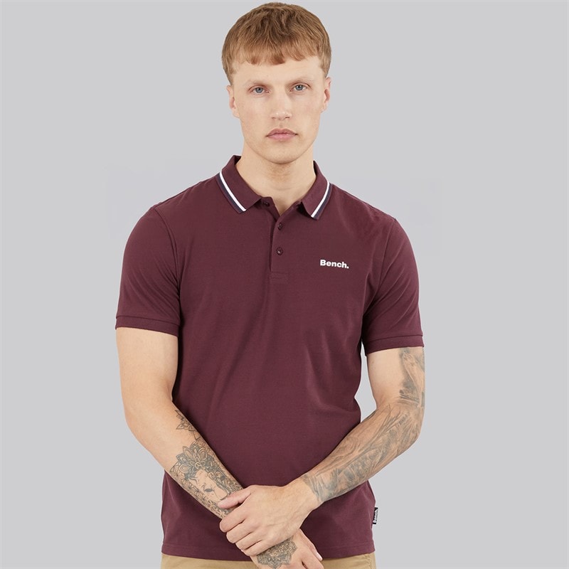 Bench Gruff koszulka polo z obszyciem dla niego kolor Deep Burgundy