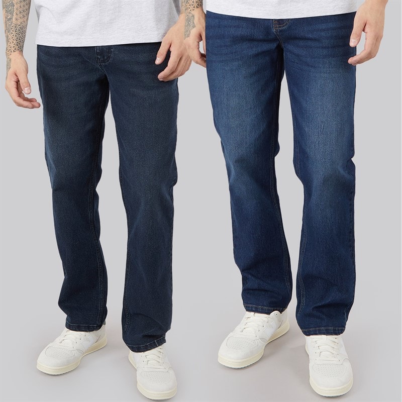 Bench Herren Northenden Zwei Pack Gerade Jeans Dark Indigo Wash/Indigo