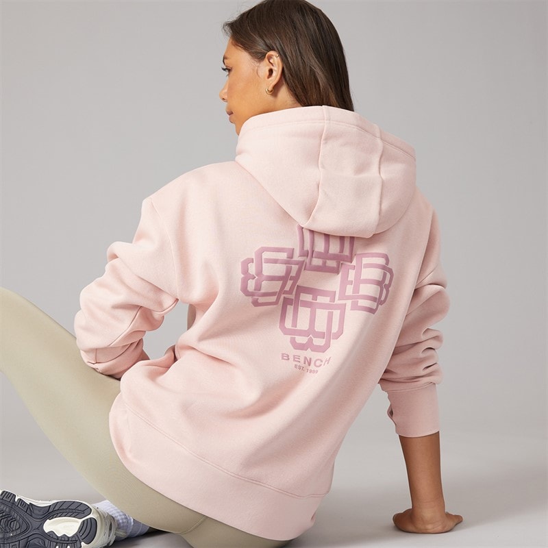 Bench Sweat à Capuche oversize Rietta Femme avec imprimé Light Dusky Pink