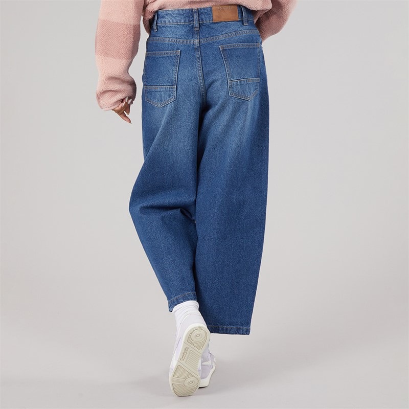 Bench Dames Berri Barrel Leg Jeans Mid Blue - Afbeelding 2