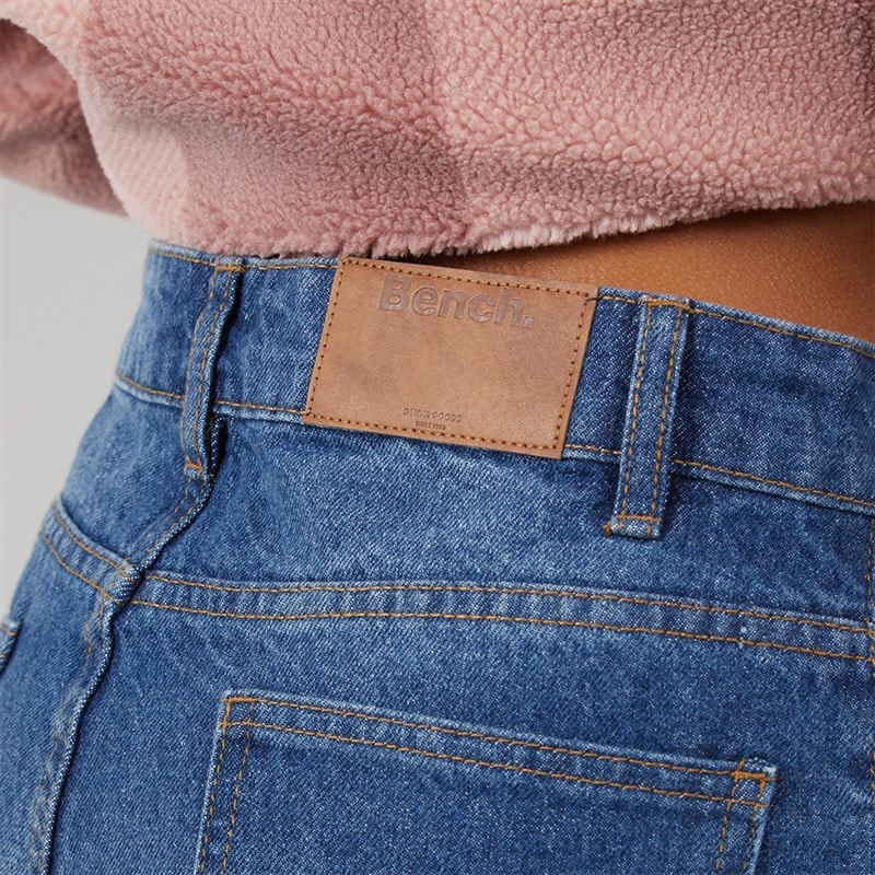 Bench Dames Berri Barrel Leg Jeans Mid Blue - Afbeelding 3