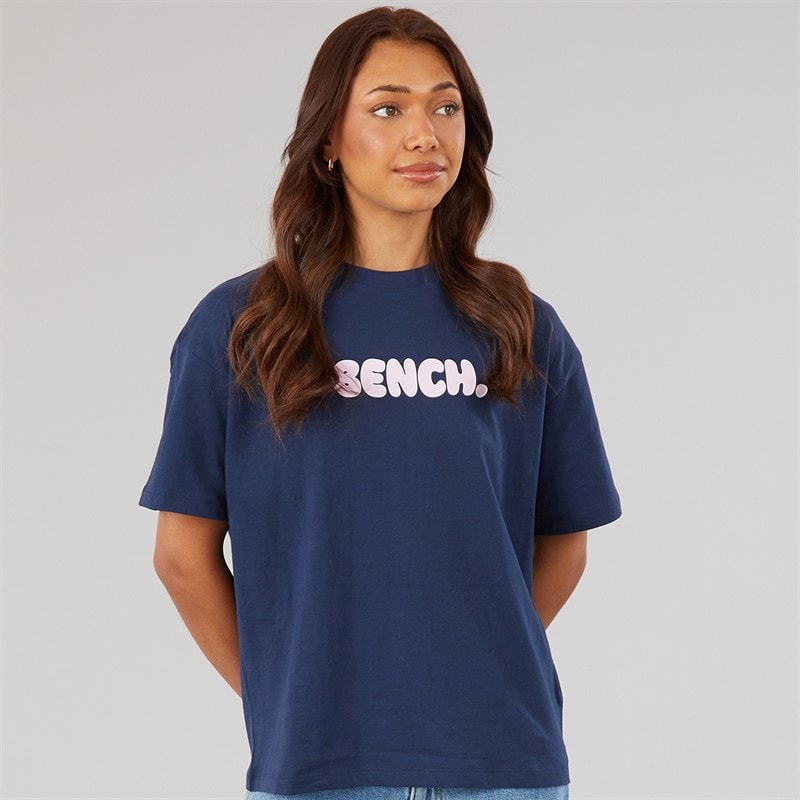 Bench Damen Ayenn Oversized T-Shirt mit Grafikdruck Navy - Bild 2