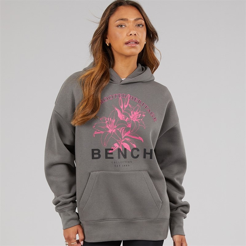 Bench Sweat à Capuche surdimensionné Olly Femme avec imprimé graphique Charcoal
