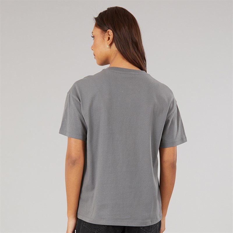 Bench T-shirt boxy z grafiką z brokatem dla niej kolor Charcoal – zdjęcie  2