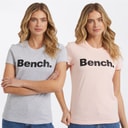 Bench Grammen T-shirt 2 szt. dla niej kolor szary marglowy/różowy