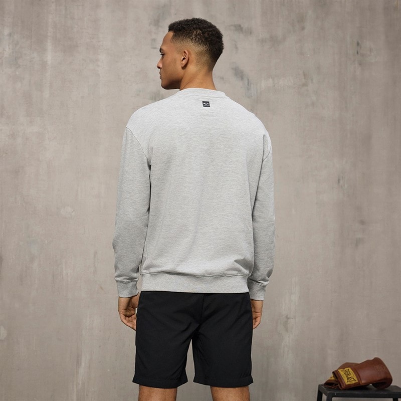 Everlast Sweatshirt Heren Iconic Maximized Lichtgrijs Mel - Afbeelding 2
