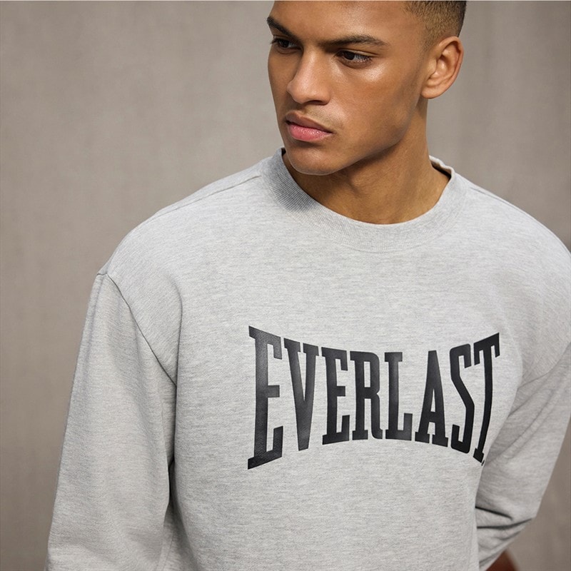 Everlast Sweatshirt Heren Iconic Maximized Lichtgrijs Mel - Afbeelding 3