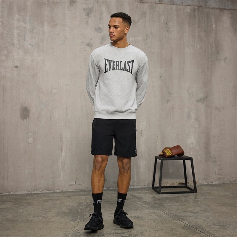 Everlast Sweatshirt Heren Iconic Maximized Lichtgrijs Mel - Afbeelding 4