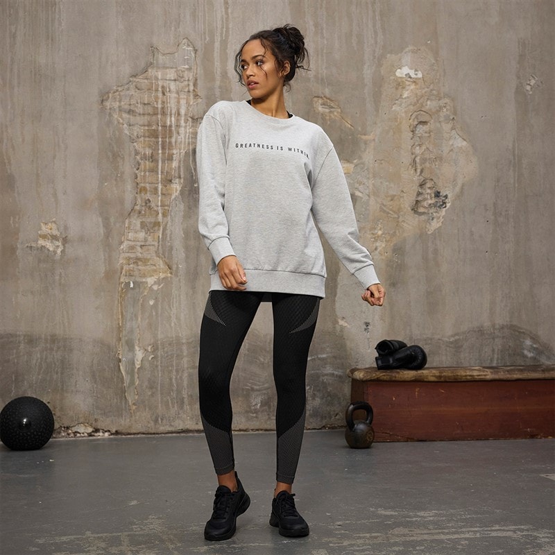 Everlast Bluza z okrągłym dekoltem dla niej kolor jasnoszary melanż – zdjęcie  4