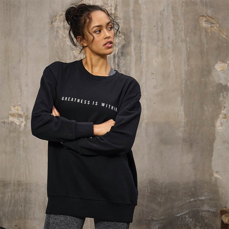 Everlast Damen Oversized Rundhals Sweatshirt Black Beauty