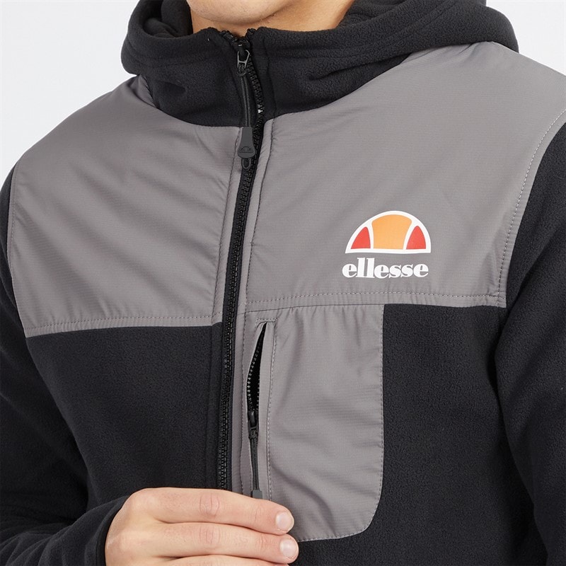 Ellesse Herren Drago Kapuzen-Fleecejacke Schwarz - Bild 3
