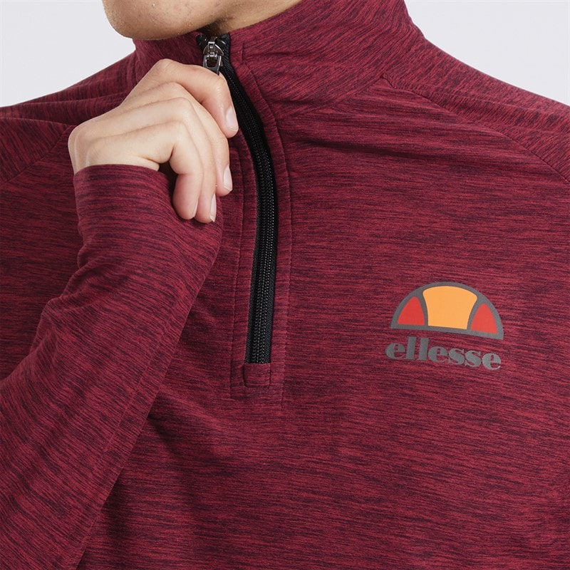 Ellesse Heren Fasano T-shirts met lange mouwen Bordeauxrood - Afbeelding 3
