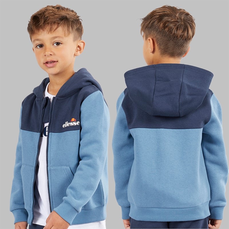 Ellesse Jongens Harrison Hoodie T Shirt En Joggingbroek Set Blauw / Wit - Afbeelding 4
