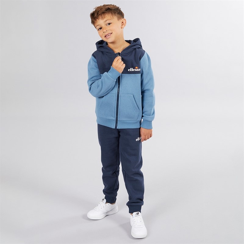 Ellesse Jongens Harrison Hoodie T Shirt En Joggingbroek Set Blauw / Wit - Afbeelding 5