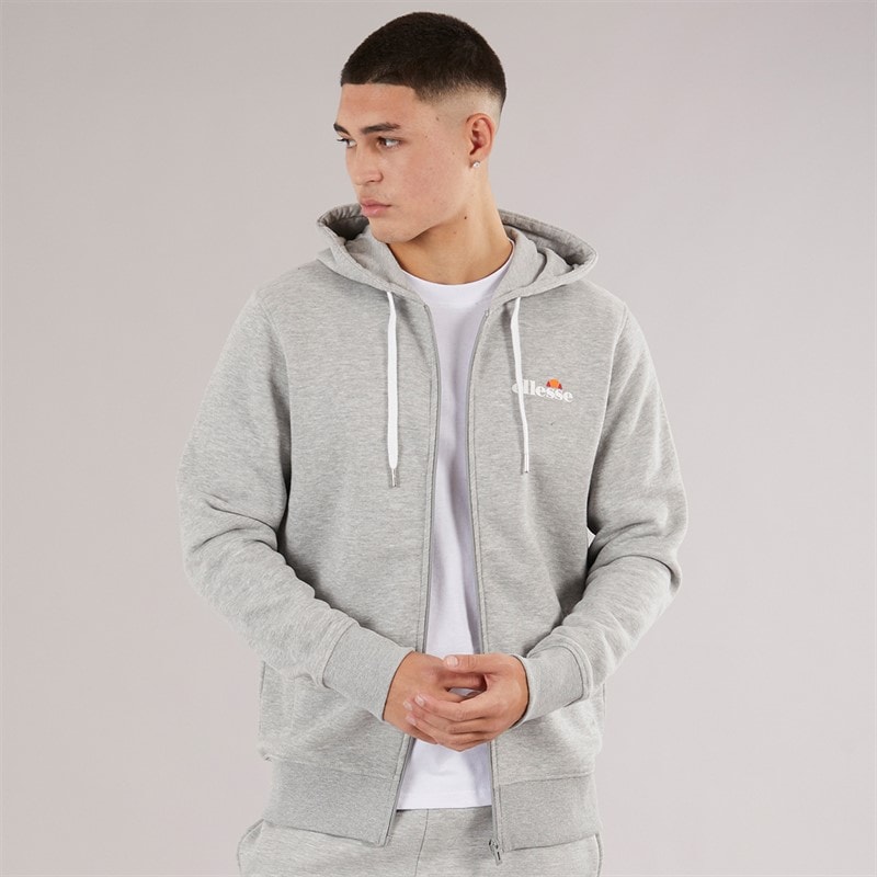 Ellesse Klemerio bluza z kapturem rozpinana na zamek dla niego kolor Light Grey Marl – zdjęcie  3