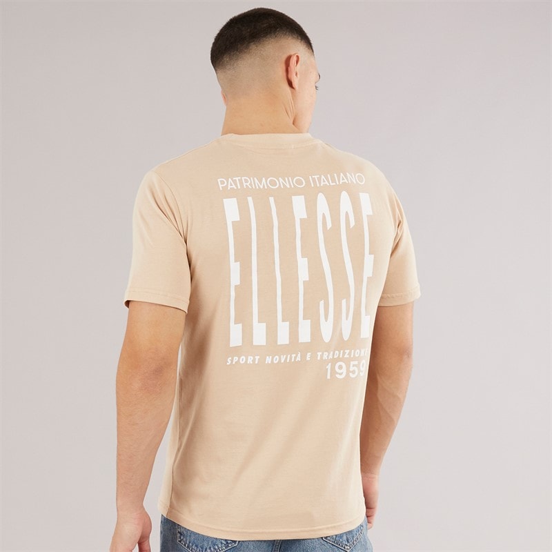 Ellesse Herren Retanna Rücken Logo T Shirt Natural - Bild 3