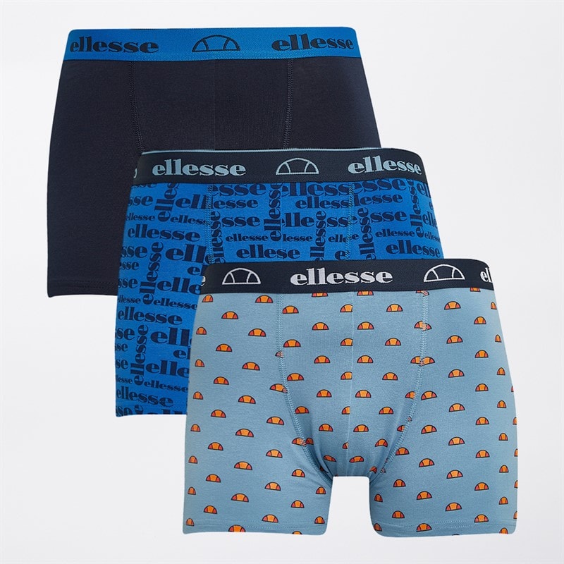 Ellesse Heren Drie Pak Boxer Trunks Blauw / Marineblauw - Afbeelding 1
