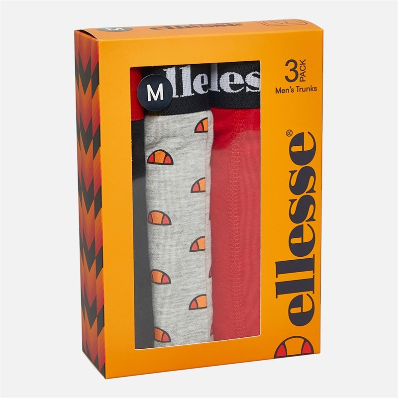 Ellesse Heren Drie Pak Boxer Trunks Zwart / Grijs / Rood - Afbeelding 2