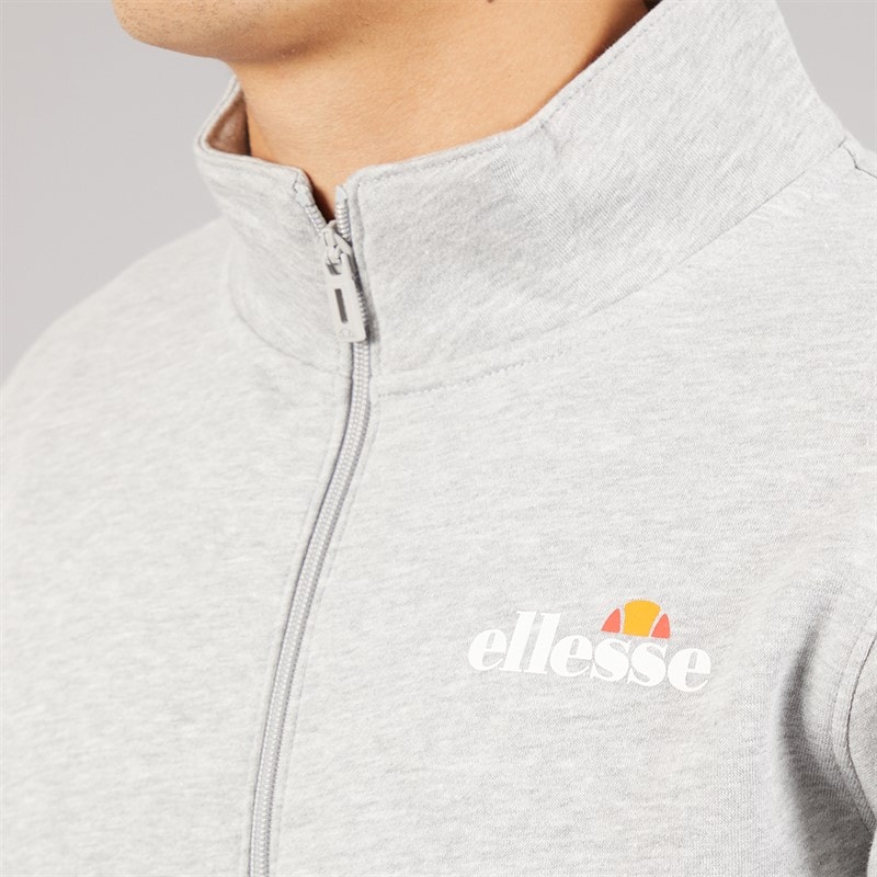 Ellesse Heren Benevento 1/4 Rits Sweatshirt Light Grey Marl - Afbeelding 3