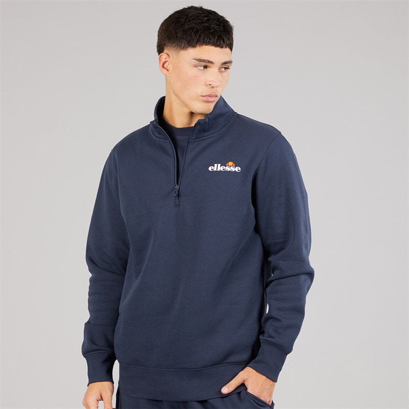 Ellesse Heren Benevento 1/4 Rits Sweatshirt Navy - Afbeelding 1