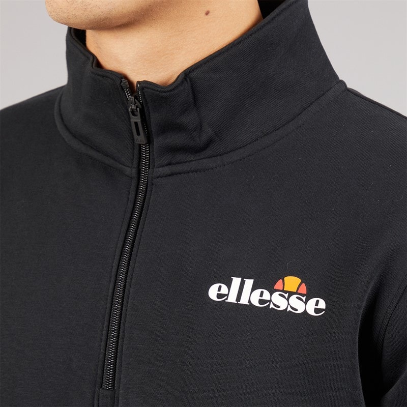 Ellesse Heren Benevento 1/4 Rits Sweatshirt Zwart - Afbeelding 3