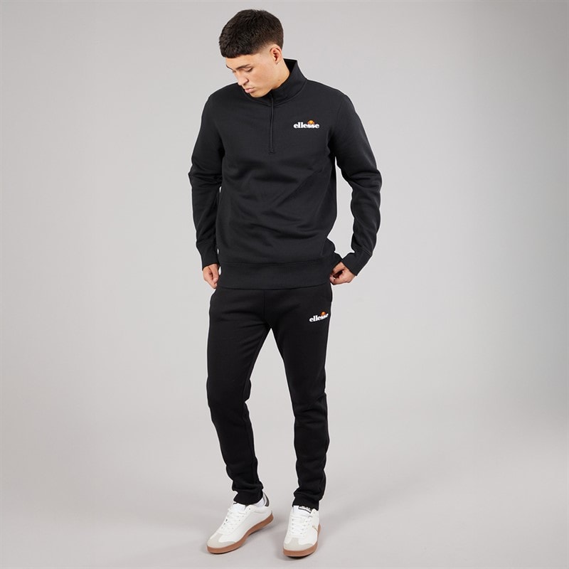 Ellesse Heren Benevento 1/4 Rits Sweatshirt Zwart - Afbeelding 4