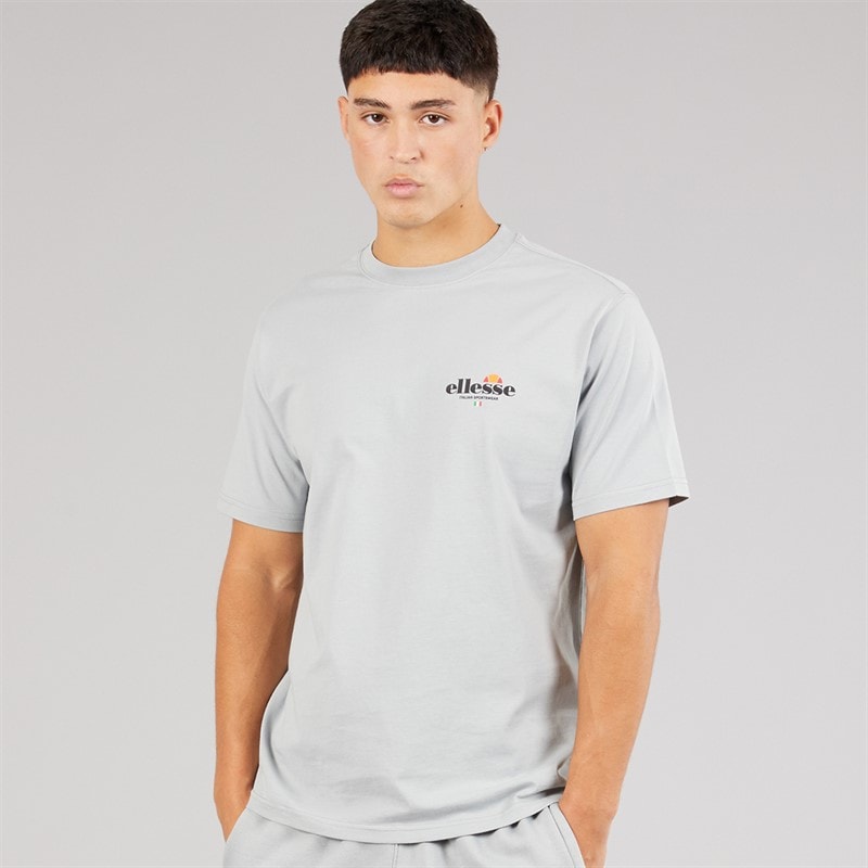 Ellesse T-shirt z z logo na plecach dla niego Lyon o swobodnym kroju kolor Szary – zdjęcie  2