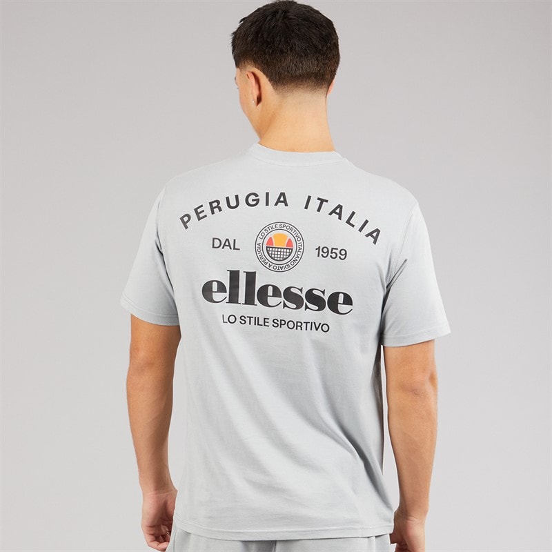 Ellesse T-shirt z z logo na plecach dla niego Lyon o swobodnym kroju kolor Szary – zdjęcie  3