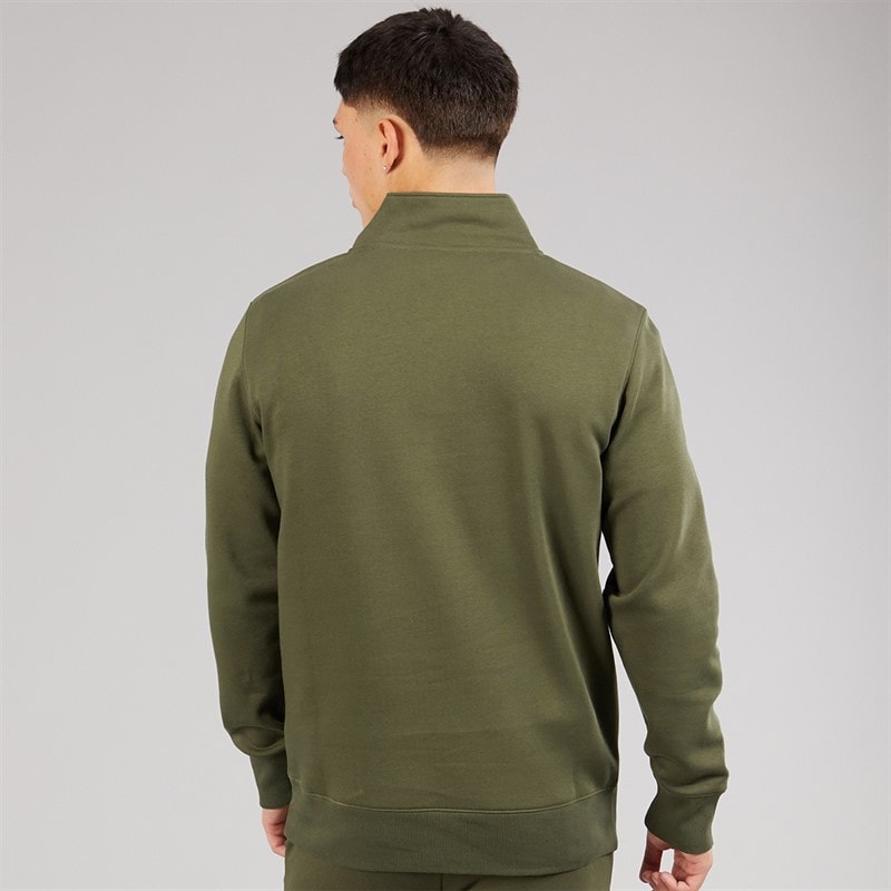 Ellesse Heren Benevento 1/4 Rits Sweatshirt Khaki - Afbeelding 2
