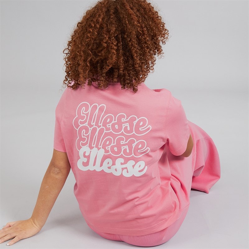 Ellesse Ivana T-shirt dla niej kolor Bright Pink – zdjęcie  1
