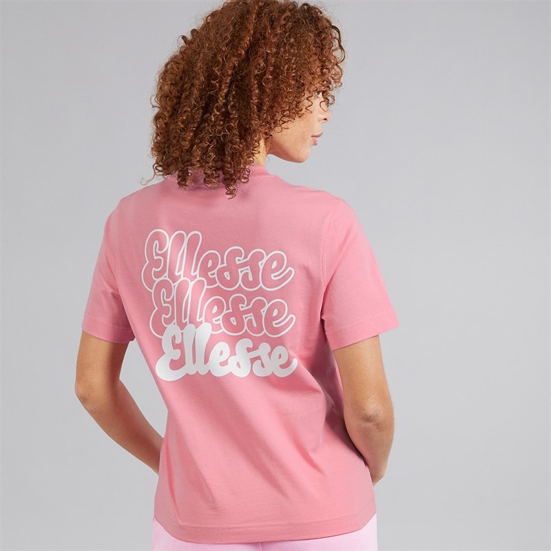 Ellesse Ivana T-shirt dla niej kolor Bright Pink – zdjęcie  3