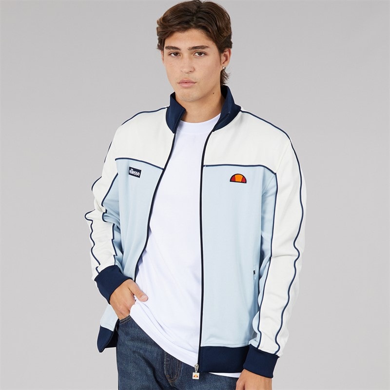 Ellesse Libros Full Zip Track Jacket dla niego kolor Biały zgaszony/Jasnoniebieski