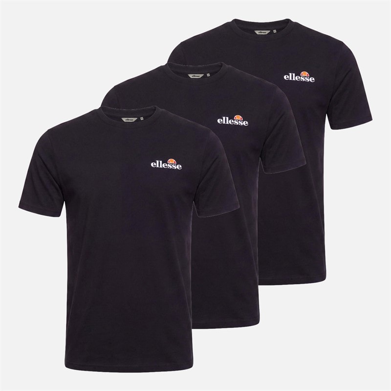 Ellesse Heren Aveni Drie Pack T Shirts Zwart - Afbeelding 1