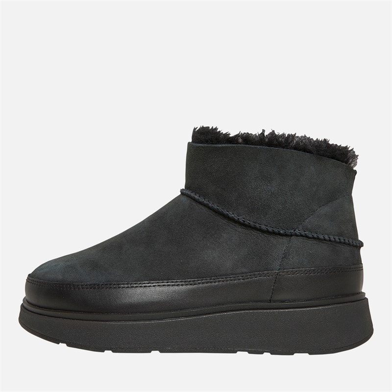 FitFlop Bottines en peau de mouton retournée ultra-mini double face Femme, tout Noir - Image 1