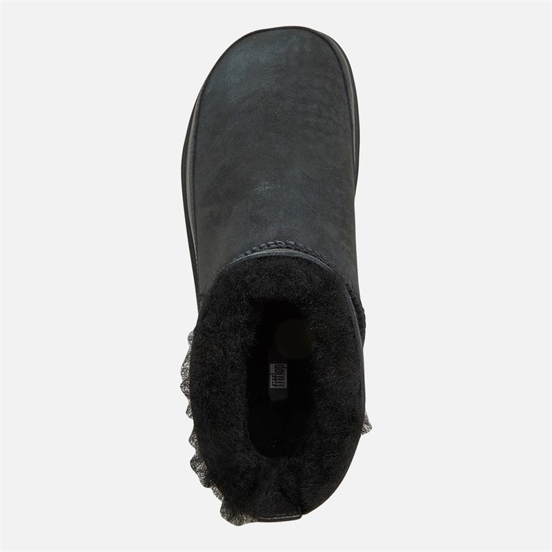 FitFlop Bottines en peau de mouton retournée ultra-mini double face Femme, tout Noir - Image 4
